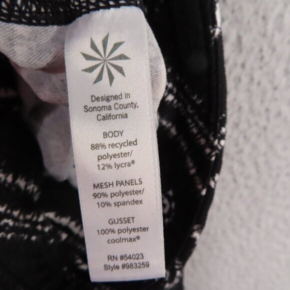 Athleta Leggings Womens Medium Black Zig Zag Relay Capri Cropped Workout Pull On - Picture 7 of 8